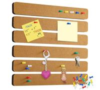 Tappeto morbido e soffice, 5 pezzi di bacheca in feltro, strisce di sughero, bacheca autoadesiva con puntine da disegno, decorazione da parete(Color4)