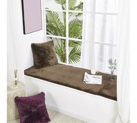 Tappeto morbido e soffice a pelo lungo, per camera da letto e soggiorno, antiscivolo, per interni, cameretta dei bambini, finestra a golfo, 60 x 180 cm, colore: marrone