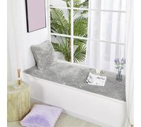 Tappeto morbido e soffice a pelo lungo, per camera da letto e soggiorno, antiscivolo, per interni, perfetto per la cameretta dei ragazzi e finestra a golfo, grigio, 70 x 210 cm