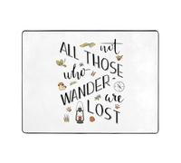 Tappeto morbido lavabile per camera da letto, 150 x 122 cm, con scritta in inglese "Not All Those Who Wander are Lost A Area", per camera da letto e soggiorno