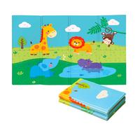 Tappeto Morbido per Bambini 120x90x0,8 cm Pieghevole Doppia Grafica Giungla Multicolore