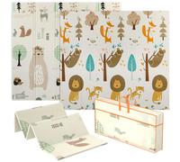 Tappeto Morbido per Bambini 196x176x1,5 cm Superficie Impermeabile in XPE a Tema Bosco