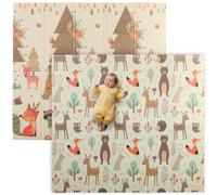 Tappeto Morbido per Bambini 196x176x1,5 cm Superficie Impermeabile in XPE a Tema Foresta