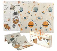 Tappeto Morbido per Bambini 196x176x1,5 cm Superficie Impermeabile in XPE a Tema Spazio