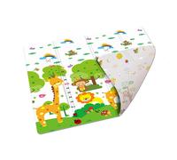 Tappeto Morbido per Bambini 200x150x1 cm Pieghevole Animali fronte/retro