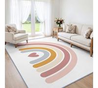 Tappeto morbido per camera da letto dei bambini, stile boho, arcobaleno, 60 | Tappeto nordico minimalista per camera da letto, a pelo corto, antiscivolo, tappeto classico per sala da pranzo, ufficio