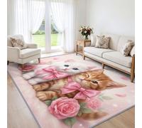 Tappeto morbido per camera da letto e soggiorno, 60 x 90 cm | Tappeto classico antiscivolo a pelo corto con animali carini per camera da letto, ufficio, cucina, cameretta dei bambini