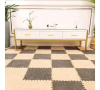 Tappeto morbido per gattonare, Interlocking Plush Foam Puzzle Carpet Floor Mat 10pcs Multicolor For Bedroom Living Room(Apricot+gray)
