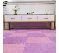 Tappeto morbido per gattonare, Interlocking Plush Foam Puzzle Carpet Floor Mat 10pcs Multicolor For Bedroom Living Room(Purple+pink)