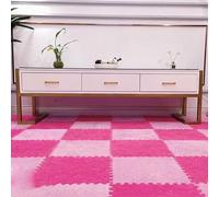 Tappeto morbido per gattonare, Interlocking Plush Foam Puzzle Carpet Floor Mat 10pcs Multicolor For Bedroom Living Room(Pink+rose Red)