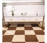 Tappeto morbido per gattonare, Interlocking Plush Foam Puzzle Carpet Floor Mat 10pcs Multicolor For Bedroom Living Room(Apricot+coffee)