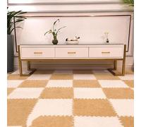 Tappeto morbido per gattonare, Interlocking Plush Foam Puzzle Carpet Floor Mat 10pcs Multicolor For Bedroom Living Room(Apricot+white)