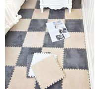 Tappeto morbido per gattonare, Tappetini in morbida schiuma ad incastro, multicolore, 12/16/18 pezzi(Gray+apricot,16pcs)