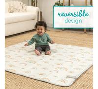 Infantino Tappetino da gioco pieghevole, morbido, molto grande, facile da trasportare, giocattolo per bambini, lato pieghevole, antiscivolo, per neonati e bambini, arcobaleni