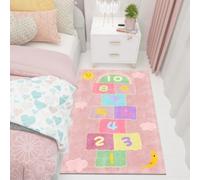 Tappeto Motivo con Cartoni Animati,Tappeti Interattivi per L'apprendimento e il Gioco Genitori-figli,Decorazione per Comodino per Camera da Letto,Sala Giochi per Bambini Carpet (Red,140x200 cm)