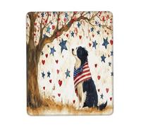 Tappeto Mouse, 4Th Of July Independence Day Border Collie Dog Puppy Dog Tappetino Per Mouse Lavabile Mouse Pad Antisfilacciamento Gaming Mousepad Per Ufficio Pc 25X30Cm