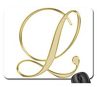 Tappeto Mouse, Alphabet Letter Initial Background Scrapbooking L Tappetino per Il Mouse da Gioco Liscia Tappetini per Il Mouse Bordi Cuciti Tampone per Mouse per Gaming Ufficio 25X30Cm