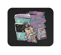 Tappeto Mouse, Books And Coffee Gaming Mousepad Ergonomico Gaming Tappetino Mouse Lavabile Mousepad per Mouse Computer 25X30Cm