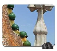 Tappeto Mouse, Gaudi Casa Batllo Roof Casa Batllo Rooftop Antoni Mouse Pad Pratica Tappetini per Il Mouse Liscia Mousepad per Computer Notebook 25X30Cm