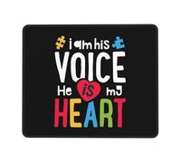Tappeto Mouse, I Am His Voice He Is My Heart Tappetino Per Mouse Pratica Tappetino Mouse Gaming Confortevole Tappetino Mouse Pad Per Laptop Ufficio 25X30Cm