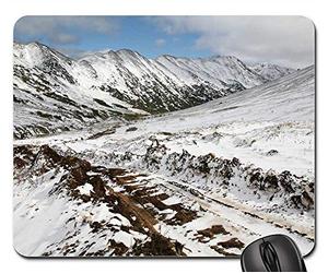 Tappeto Mouse, Mountains Height The First Snow Rocks Bad Weather Tappetino Mouse Liscia Tampone per Mouse Confortevole Gaming Tappetino Mouse per Ufficio Gaming 25X30Cm