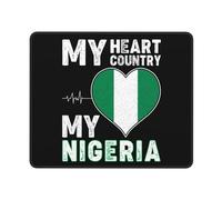 Tappeto Mouse, My Heart My Country My Nigeria Tappetino per Mouse Lavabile Tappetino per Il Mouse da Gioco Antipolvere Tappetino Mouse Gaming per Ufficio Mouse 25X30Cm
