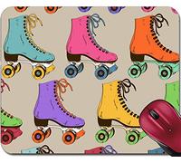 Tappeto Mouse, Seamless Pattern with Colorful Retro Roller Skates Tappetini Mouse Antipolvere Tampone per Mouse Pratica Tappetini per Il Mouse per Ufficio Laptop 25X30Cm