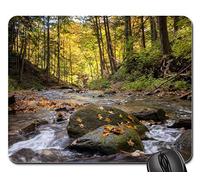 Tappeto Mouse, Tree Creek Water Stream Landscape Woods Gaming Pad Liscia Mousepad Antipolvere Tappetino per Il Mouse da Gioco per Casa Computer 25X30Cm