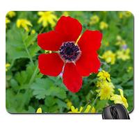 Tappeto Mouse, Wild Nature Poppies Flower Mousepad Bordi Cuciti Tappetino per Il Mouse da Gioco Personalizzato Gaming Tappetino Mouse per Gaming Ufficio 25X30Cm
