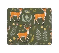Tappeto Mouse Wood Deer Botanical Art Trees Animal Tappetino per il Mouse