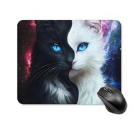 Tappeto Mouse Yin and Yang Cat Tampone per Mouse Computer 25x30cm