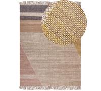Tappeto Multicolore Juta Motivo Geometrico 160 x 230 cm Rustico Boho