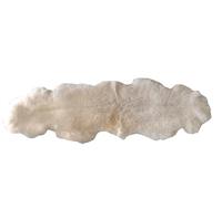 Tappeto multiplo in pelle di pecora, 2, 3 o 4 pellicce cucite insieme, copriletto in vera pelle per divano e poltrona, grande tappeto di lana (bianco, 170 x 50 cm, due pellicce lunghe)