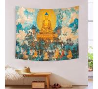 Tappeto Murale 3D Stampato Monaco Sacro, Poliestere Morbido Lavabile Artistico in Alta Definizione Zen Spirituale, Decorazione Casa Per Studio & Ufficio, Regalo Pratico 150cmx200cm