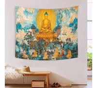 Tappeto Murale 3D Stampato Monaco Sacro, Poliestere Morbido Polivalente Designer in Alta Definizione Zen Spirituale, Decorazione Casa Per Camera & Salotto, Regalo Premium 130cmx150cm
