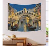 Tappeto Murale 3D Stampato Scenografia Venezia, Poliestere Morbido Lavabile Artistico in Alta Definizione Città d'Acqua, Decorazione Casa Per Studio & Ufficio, Regalo Pratico 150cmx200cm