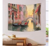 Tappeto Murale 3D Stampato Venezia Città d'Acqua, Poliestere Morbido Polivalente Artistico in Alta Definizione Romantico, Decorazione Casa Per Camera & Salotto, Regalo Moderno 180cmx230cm