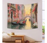 Tappeto Murale 3D Stampato Venezia Città d'Acqua, Poliestere Morbido Senza Odori Designer in Alta Definizione Romantico, Decorazione Casa Per Studio & Ufficio, Regalo Premium 100cmx150cm