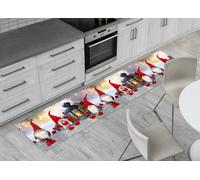 Tappeto Natale Passatoia Cucina Antiscivolo Sottolavello Digitale Elfo Rosso Lan