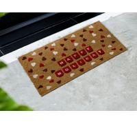 Tappeto Natale Xmas Zerbino Cocco Antiscivolo Ingresso Casa Happy Holiday Cuori