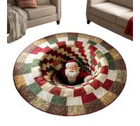 Tappeto Natalizio 3D, Design Alizio Coinvolgente, 80 Cm, Zerbini Decorativi Antiscivolo, Zerbino Natalzio Con Illusione 3D, Ritenzione Del Colore A Lunga Durata, Per Ingresso Esterno Pavimento Del
