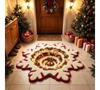 Tappeto Natalizio 3D Rotondo Verde Con Babbo Natale Tappeto Natalizio | Tappeto Natale 3D E Tappeto 3D Natalizio Zerbino Natalizio Tra I Modelli Rotondi Lavabili Per Ambienti Domestici