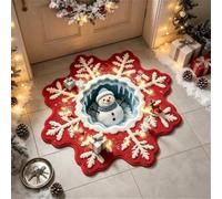 Tappeto Natalizio 3D Rotondo Verde Con Babbo Natale Tappeto Natalizio | Tappeto Natale 3D E Tappeto 3D Natalizio Zerbino Natalizio Tra I Modelli Rotondi Lavabili Per Ambienti Domestici