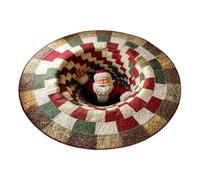 Tappeto Natalizio 3D, Tappeto Natalizio Con Illusioni Ottiche 3D, Zerbino Rotondo Con Babbo Natale, Tappetino Morbido Antiscivolo, Assorbente Creativo Per La Decorazione Del Bagno Della Camera