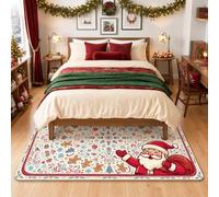Tappeto natalizio a tema natalizio con Babbo Natale e pan di zenzero, 12 x
