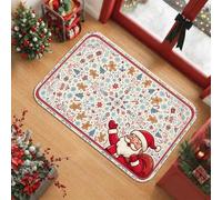 Tappeto natalizio a tema natalizio con Babbo Natale e pan di zenzero, 5 x
