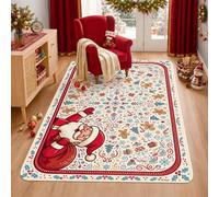 Tappeto natalizio a tema natalizio con Babbo Natale e pan di zenzero, 91 x
