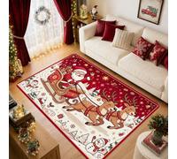 Tappeto natalizio con Babbo Natale e renna, 1,5 x 18,2 m