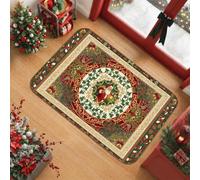 Tappeto natalizio con ghirlanda di edera di Babbo Natale, 50 x 90 cm