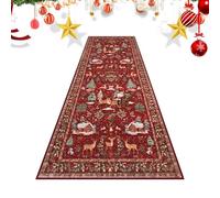 Tappeto Natalizio Per Soggiorno | Tappetino Festivo Antiscivolo Con Pupazzi Di Neve Albero E Babbo Natale | Tappeto Runner Per Bagno Natalizio,Per Interno Camera Da Sala Da Pranzo Bagno Ingresso Corri